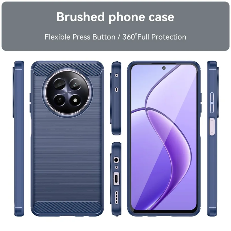 For Realme 12 5G TPU Case Brushed Phone Cover Mobile Accessories   Suppliers - Blue