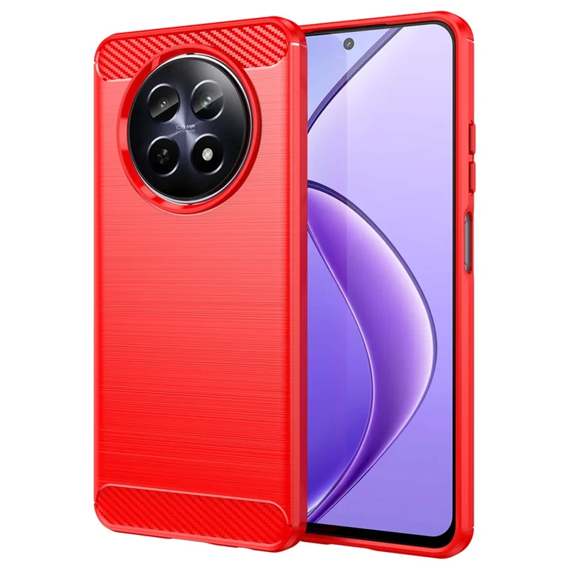 For Realme 12 5G TPU Case Brushed Phone Cover Mobile Accessories   Suppliers - Red