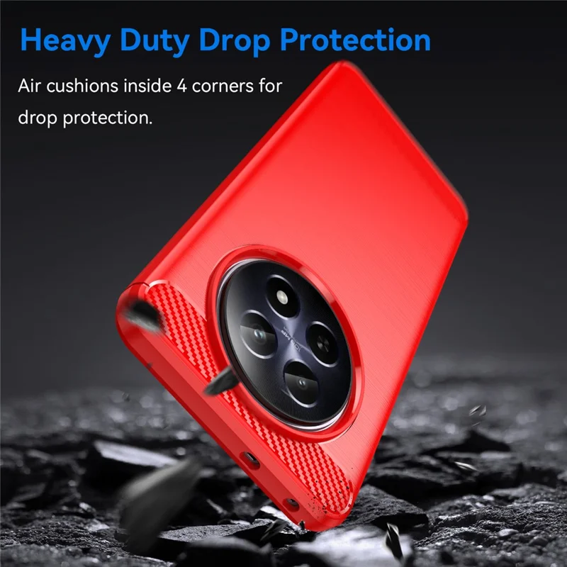 For Realme 12 5G TPU Case Brushed Phone Cover Mobile Accessories   Suppliers - Red