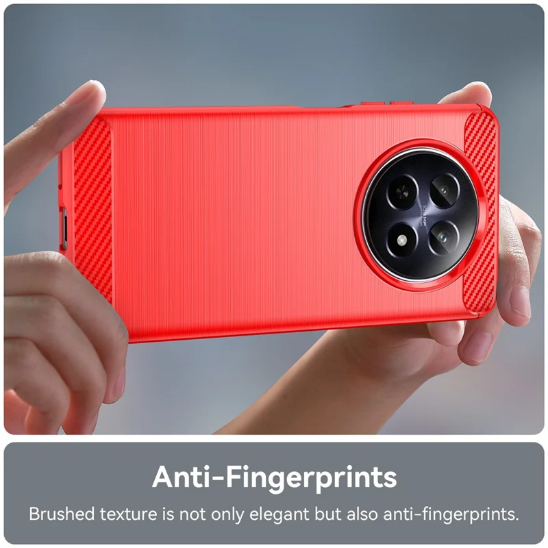 For Realme 12 5G TPU Case Brushed Phone Cover Mobile Accessories   Suppliers - Red