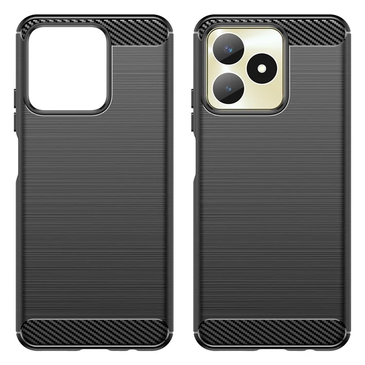 Für Realme Note 50 4G Case Carbon Fiber Textur Anti-Drop TPU Rückabdeckung - Schwarz