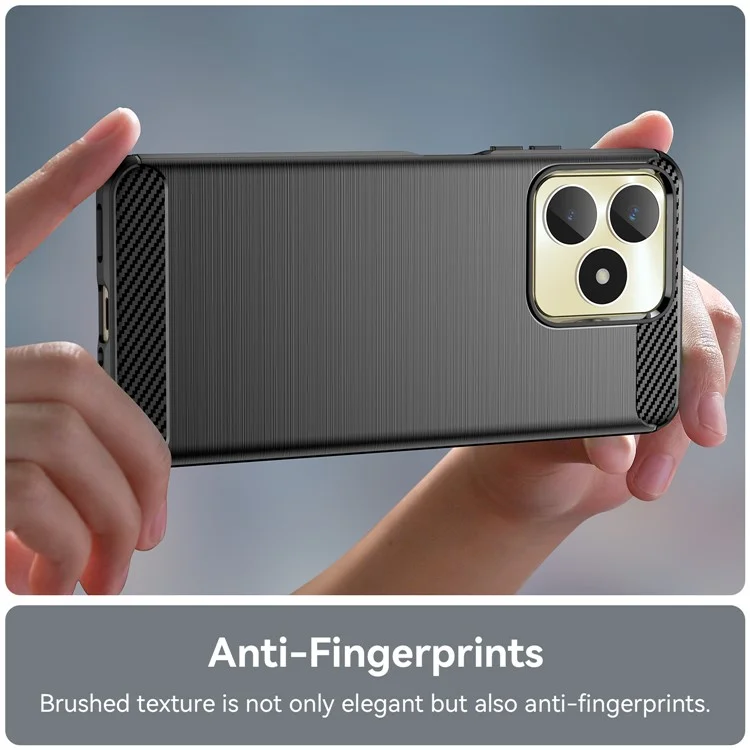 Für Realme Note 50 4G Case Carbon Fiber Textur Anti-Drop TPU Rückabdeckung - Schwarz