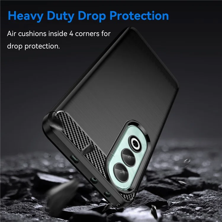 Pour OnePlus Nord CE4 5G Coque en fibre de carbone Texture TPU Housse de téléphone Gros - Noir