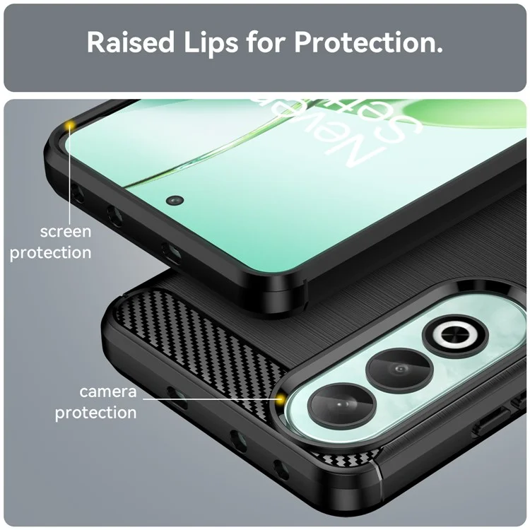 Pour OnePlus Nord CE4 5G Coque en fibre de carbone Texture TPU Housse de téléphone Gros - Noir