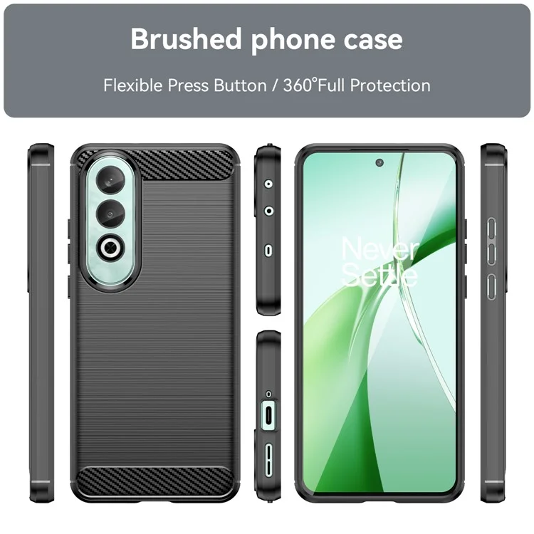 Pour OnePlus Nord CE4 5G Coque en fibre de carbone Texture TPU Housse de téléphone Gros - Noir