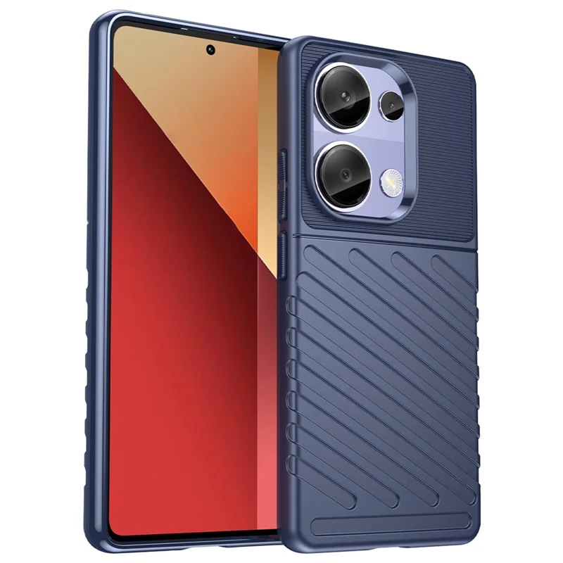 Série Thunder pour Xiaomi Redmi Note 13 Pro 4G / Poco M6 Pro 4G Étui TPU Texture de sergé Housse de protection pour téléphone - Bleu