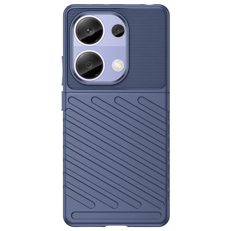 Série Thunder pour Xiaomi Redmi Note 13 Pro 4G / Poco M6 Pro 4G Étui TPU Texture de sergé Housse de protection pour téléphone - Bleu