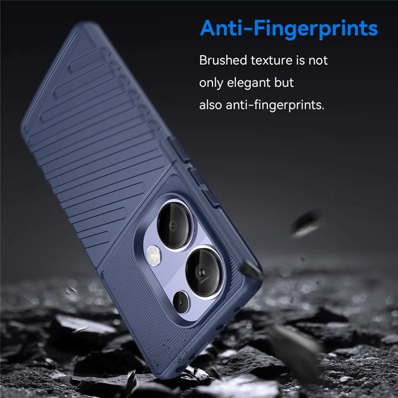 Série Thunder pour Xiaomi Redmi Note 13 Pro 4G / Poco M6 Pro 4G Étui TPU Texture de sergé Housse de protection pour téléphone - Bleu