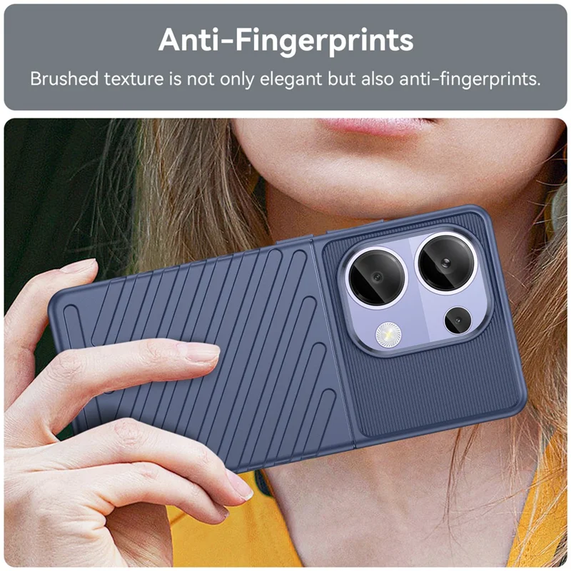 Série Thunder pour Xiaomi Redmi Note 13 Pro 4G / Poco M6 Pro 4G Étui TPU Texture de sergé Housse de protection pour téléphone - Bleu