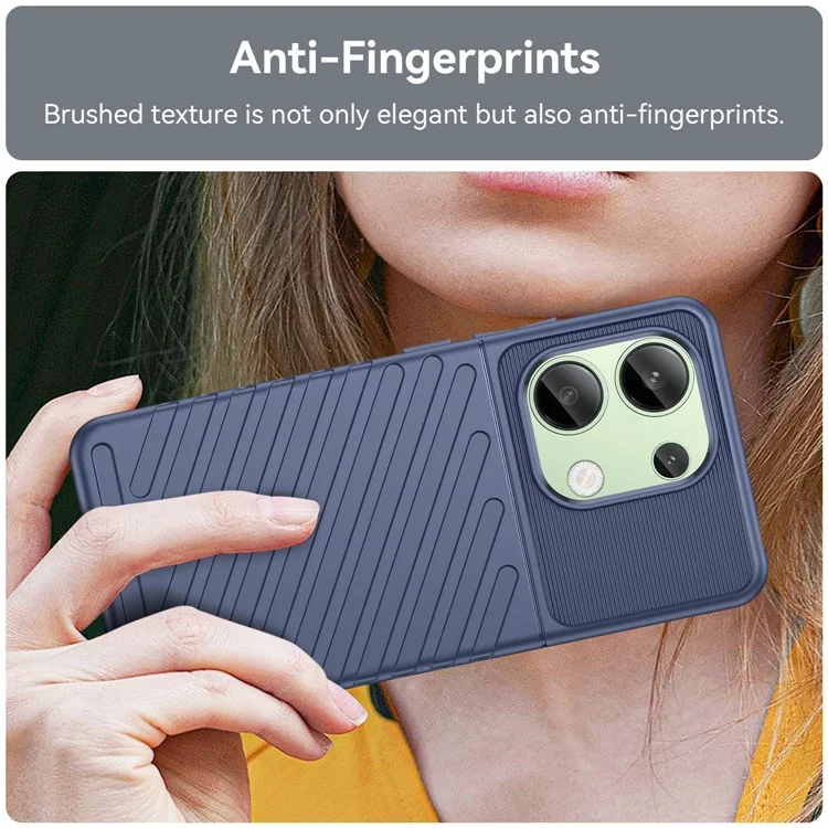 Thunder Series For Xiaomi Redmi Note 13 4G Case Twill Texture Thickened TPU Soft Phone Cover - Blue