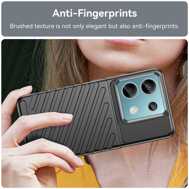 Serie Thunder per Xiaomi Redmi Note 13 Pro 5G / Poco X6 5G Custodia Cover Morbida in TPU Rinforzato - Nero