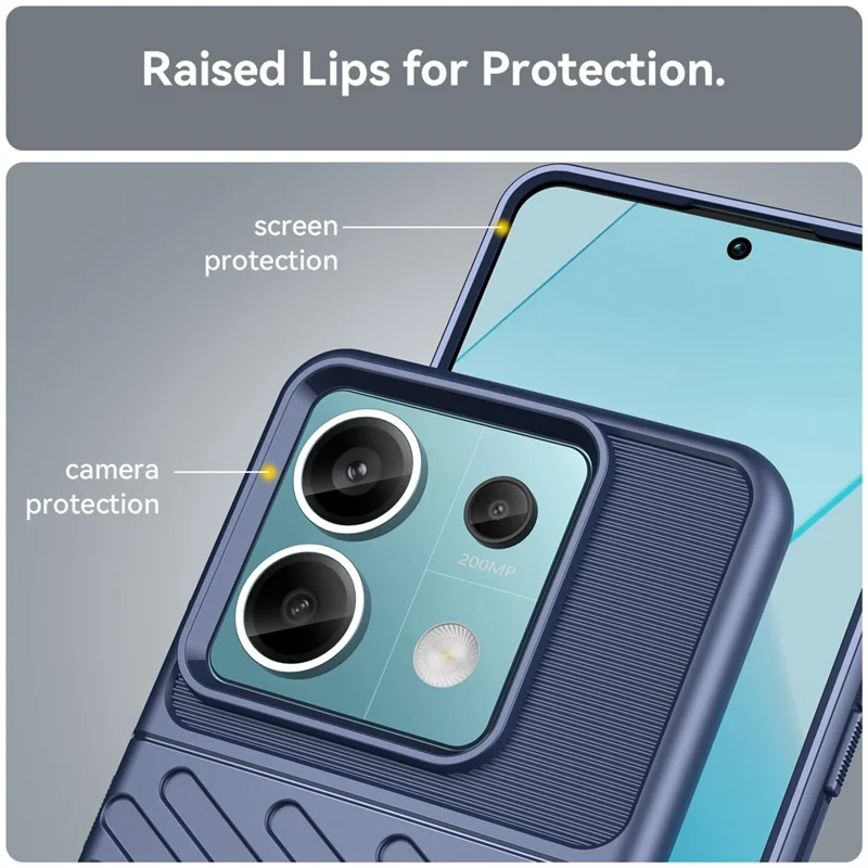 Thunder Series For Xiaomi Redmi Note 13 Pro 5G / Poco X6 5G Case Thickened TPU Soft Phone Cover - Blue