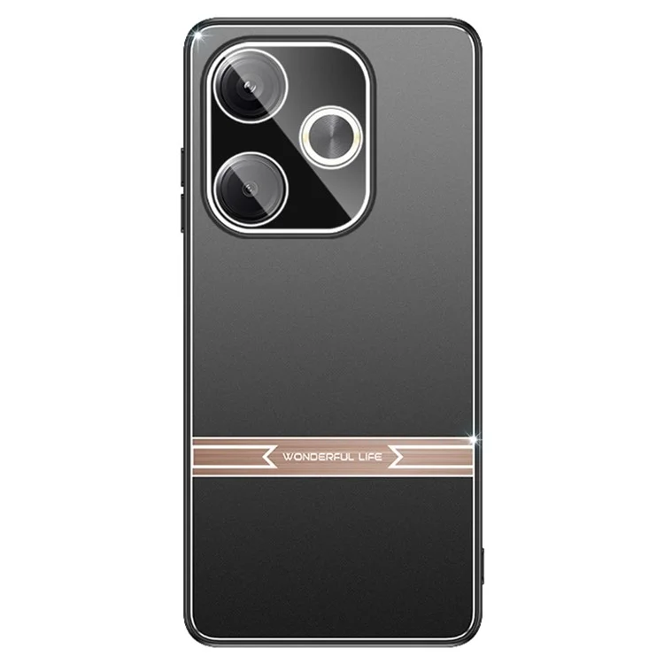 Matte Case for Xiaomi Redmi Turbo 3 5G / Poco F6 5G Bump Proof Metal+PC+TPU Phone Cover - Blackblack+Rose Gold+Rose Gold