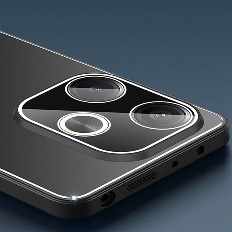 Matte Case for Xiaomi Redmi Turbo 3 5G / Poco F6 5G Bump Proof Metal+PC+TPU Phone Cover - Blackblack+Rose Gold+Rose Gold