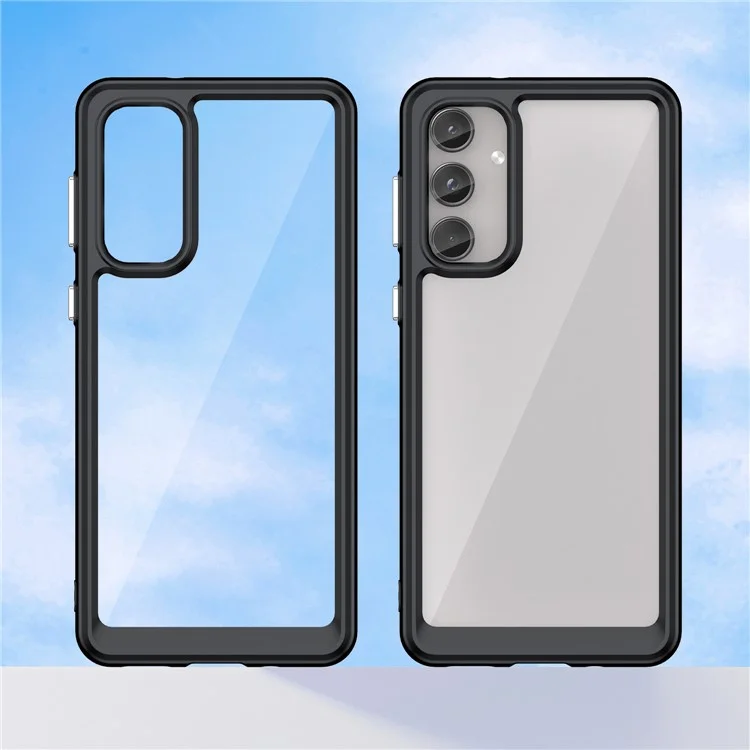 Per Samsung Galaxy M55 5G / C55 5G / F55 5G Custodia TPU Frame Clear Acrylic Protective Phone Cover - Nero