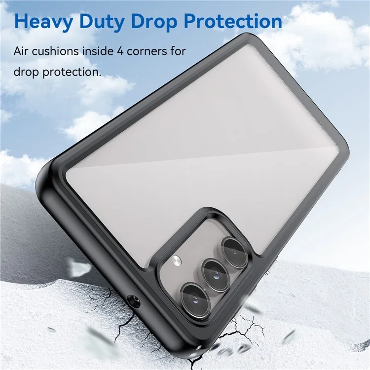 Per Samsung Galaxy M55 5G / C55 5G / F55 5G Custodia TPU Frame Clear Acrylic Protective Phone Cover - Nero
