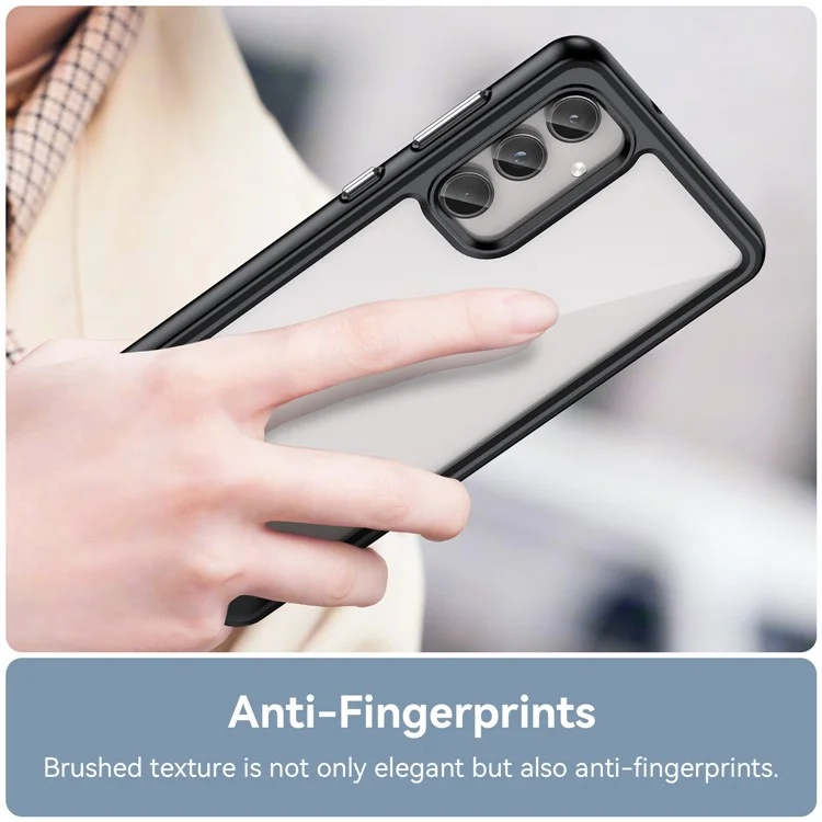 Per Samsung Galaxy M55 5G / C55 5G / F55 5G Custodia TPU Frame Clear Acrylic Protective Phone Cover - Nero