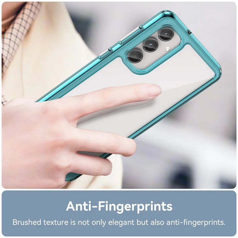 For Samsung Galaxy M55 5G / C55 5G / F55 5G Case TPU Frame Clear Acrylic Protective Phone Cover - Transparent Blue