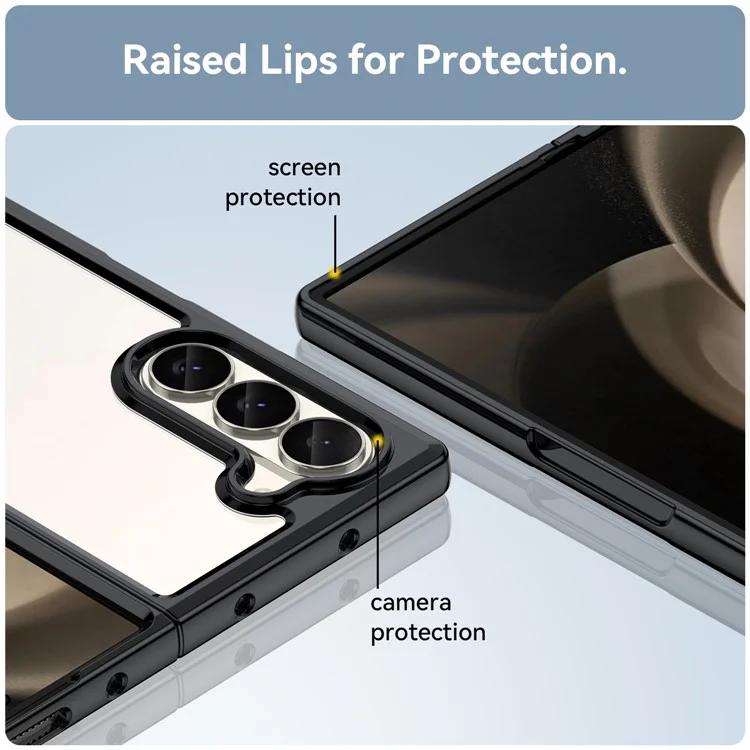 Pour Samsung Galaxy Z Fold6 5G Case Protective TPU+Acrylic Phone Mobile Parts Wholesale - Noir