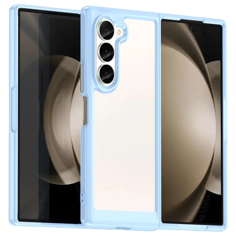 For Samsung Galaxy Z Fold6 5G Case Protective TPU+Acrylic Phone Mobile Parts   - Blue