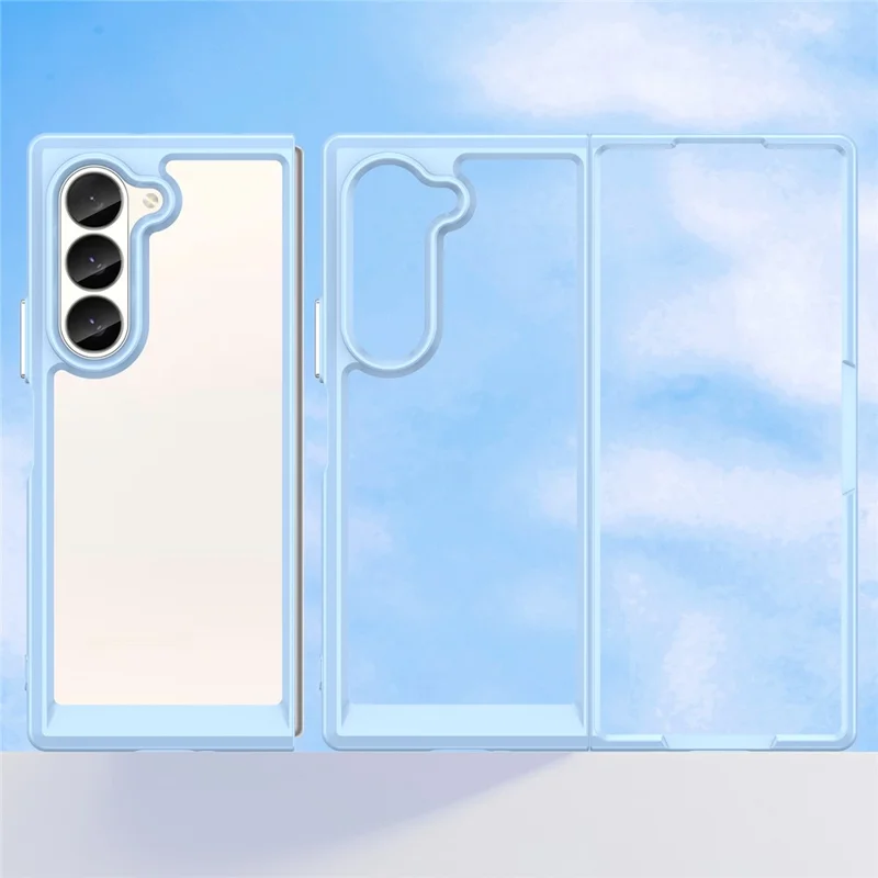 For Samsung Galaxy Z Fold6 5G Case Protective TPU+Acrylic Phone Mobile Parts   - Blue