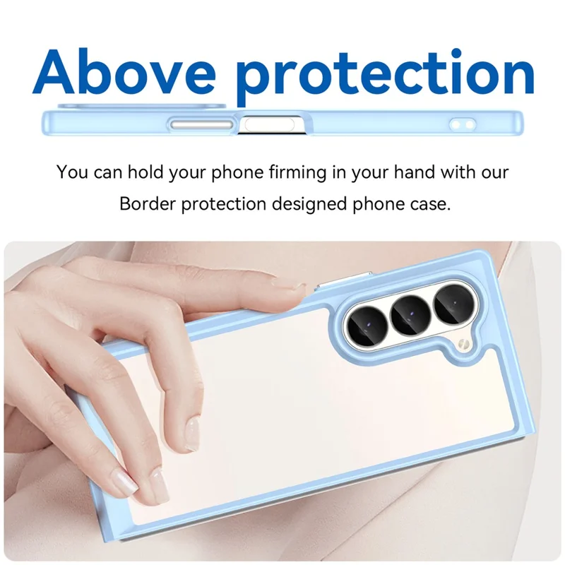 For Samsung Galaxy Z Fold6 5G Case Protective TPU+Acrylic Phone Mobile Parts   - Blue