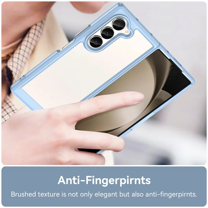For Samsung Galaxy Z Fold6 5G Case Protective TPU+Acrylic Phone Mobile Parts   - Blue