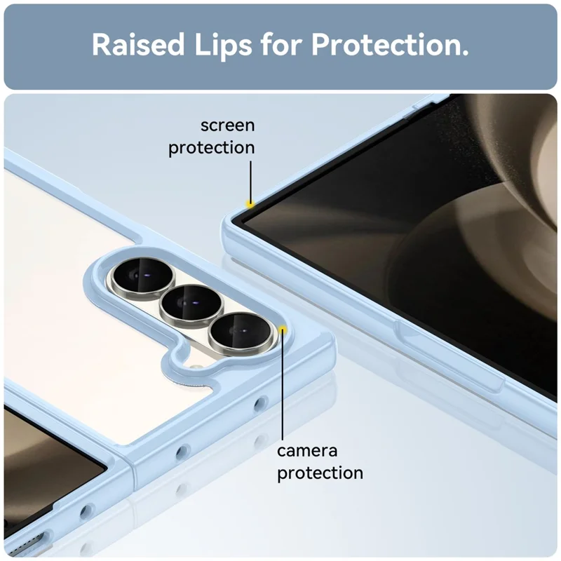 For Samsung Galaxy Z Fold6 5G Case Protective TPU+Acrylic Phone Mobile Parts   - Blue