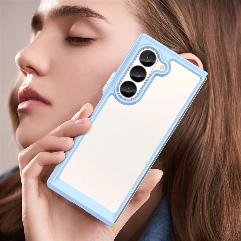 For Samsung Galaxy Z Fold6 5G Case Protective TPU+Acrylic Phone Mobile Parts   - Blue