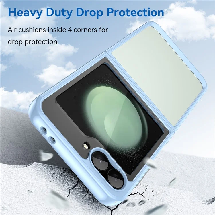 For Samsung Galaxy Z Flip7 FE 5G / Z Flip6 5G Case TPU+Acrylic Shockproof Phone Cover - Blue
