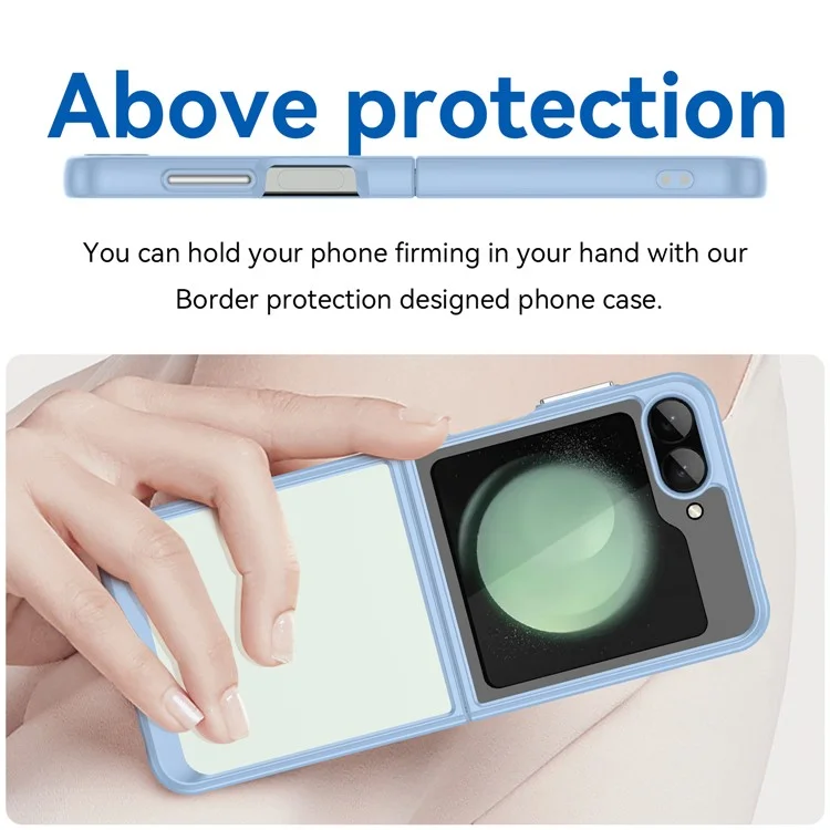 For Samsung Galaxy Z Flip7 FE 5G / Z Flip6 5G Case TPU+Acrylic Shockproof Phone Cover - Blue