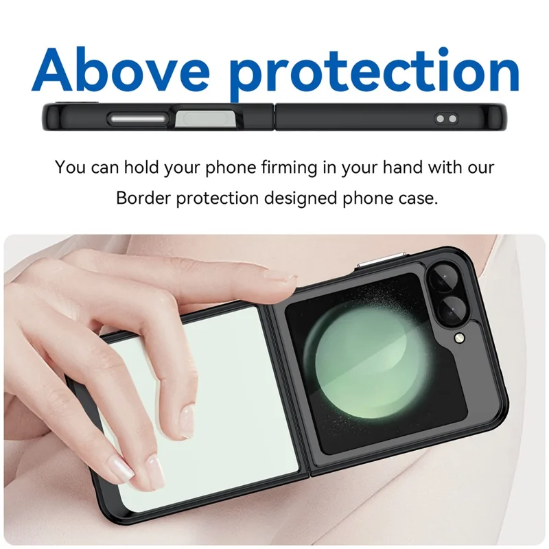 Для Samsung Galaxy Z Flip6 5G Чехол TPU+Acrylic Ударопрочный Чехол для Телефона - Черный