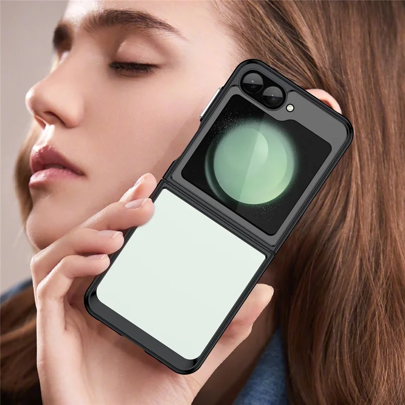 Для Samsung Galaxy Z Flip6 5G Чехол TPU+Acrylic Ударопрочный Чехол для Телефона - Черный