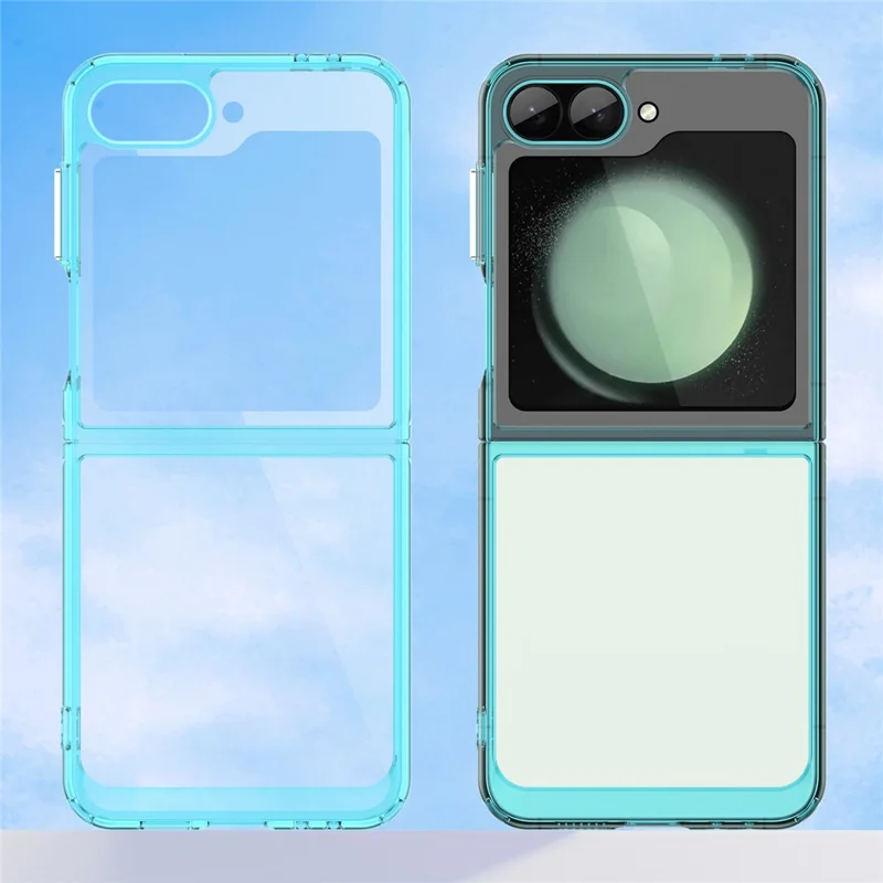 Per Samsung Galaxy Z Flip6 5G Case TPU+Acrylic Shockproof Phone Cover - Blu Trasparente
