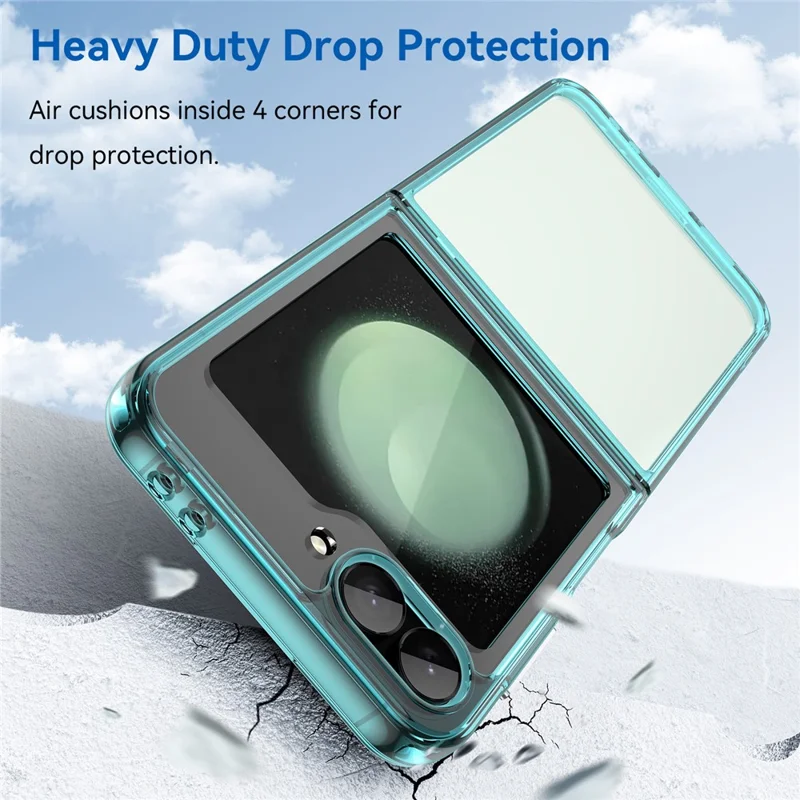 Per Samsung Galaxy Z Flip6 5G Case TPU+Acrylic Shockproof Phone Cover - Blu Trasparente