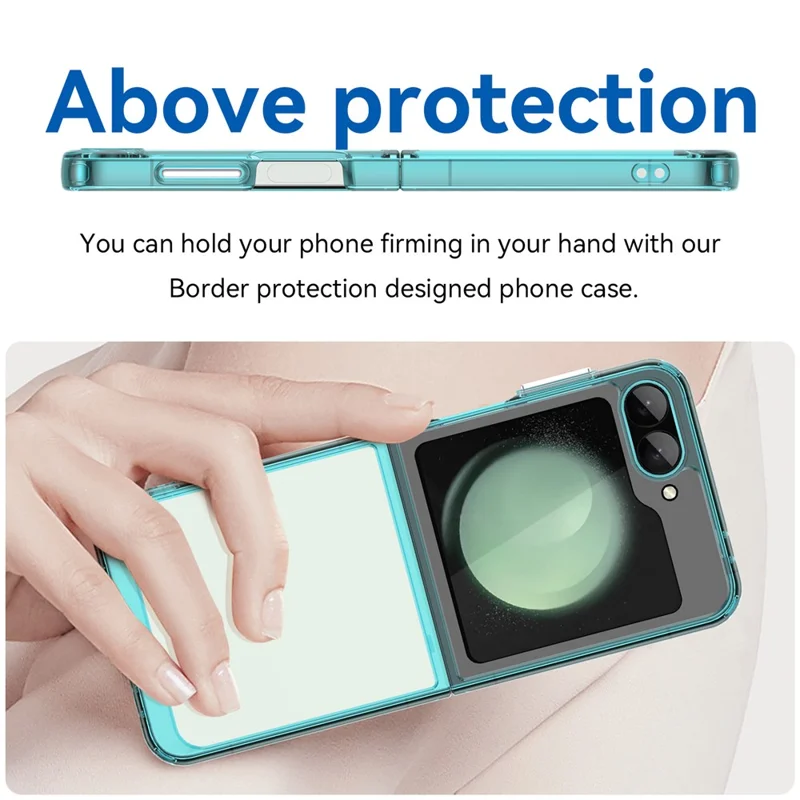 Per Samsung Galaxy Z Flip6 5G Case TPU+Acrylic Shockproof Phone Cover - Blu Trasparente