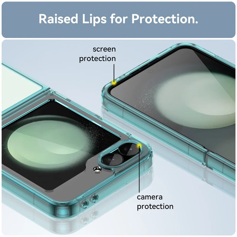 Per Samsung Galaxy Z Flip6 5G Case TPU+Acrylic Shockproof Phone Cover - Blu Trasparente