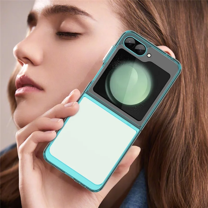 Per Samsung Galaxy Z Flip6 5G Case TPU+Acrylic Shockproof Phone Cover - Blu Trasparente