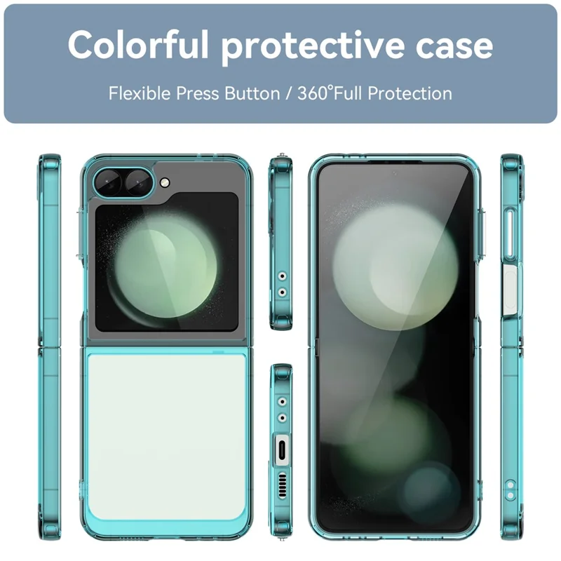 Per Samsung Galaxy Z Flip6 5G Case TPU+Acrylic Shockproof Phone Cover - Blu Trasparente