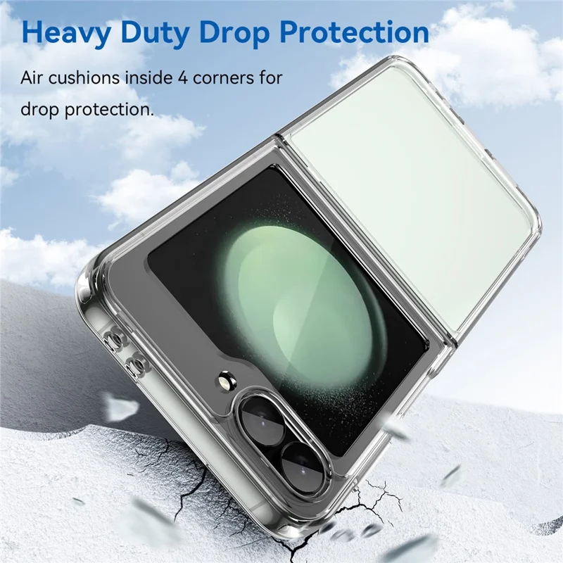 For Samsung Galaxy Z Flip7 FE 5G / Z Flip6 5G Case TPU+Acrylic Shockproof Phone Cover - Transparent