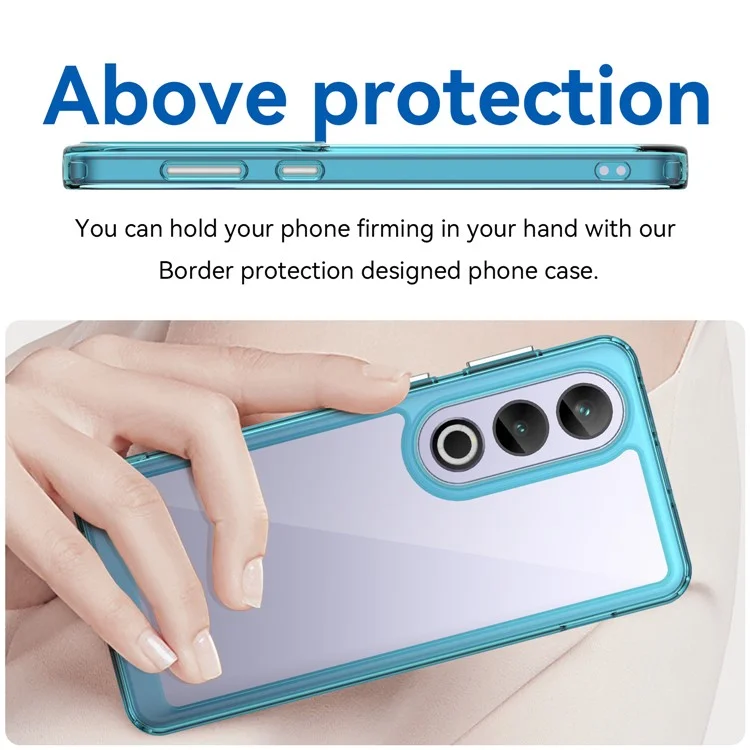 For OnePlus Ace 3V 5G Case TPU Frame Clear Acrylic Phone Shell Wholesale Cell Phone Accessories - Transparent Blue