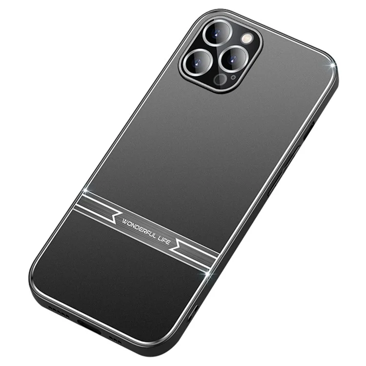 Матовый дизайн для iPhone 14 Pro Чехол для мобильного телефона Металл+ПК+ТПУ Чехол для мобильного телефона - Черный+Матовый черный