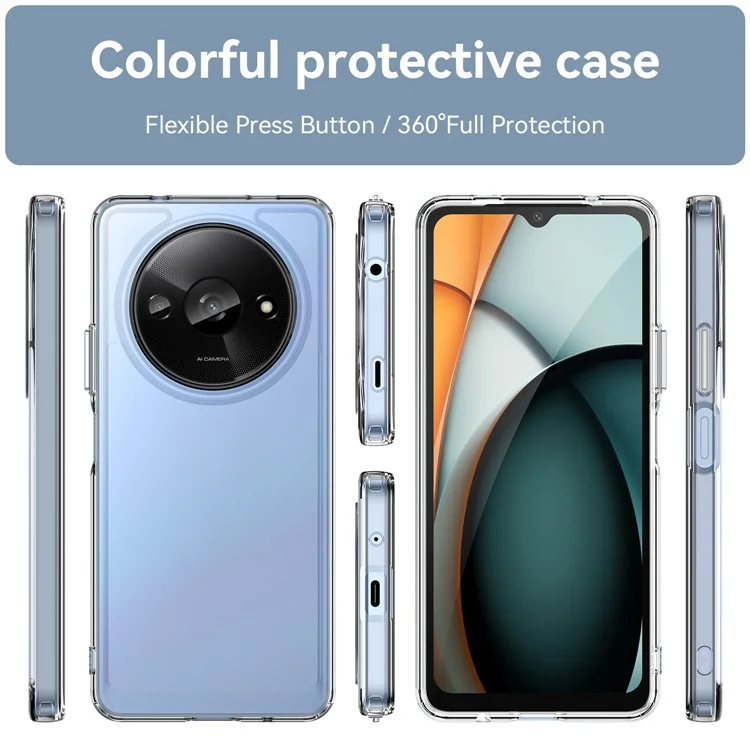 Per Xiaomi Redmi A3 / Poco C61 4G Custodie per Cellulari Candy Series Slim-Fit Cover Protettiva in TPU - Trasparente