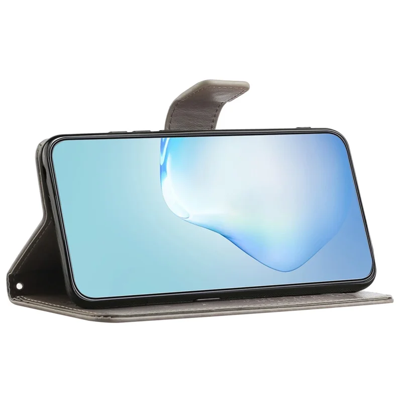 Leather Case for Samsung Galaxy M15 5G / F15 5G , Wallet Phone Cover Imprinted Owl Tree - Grey