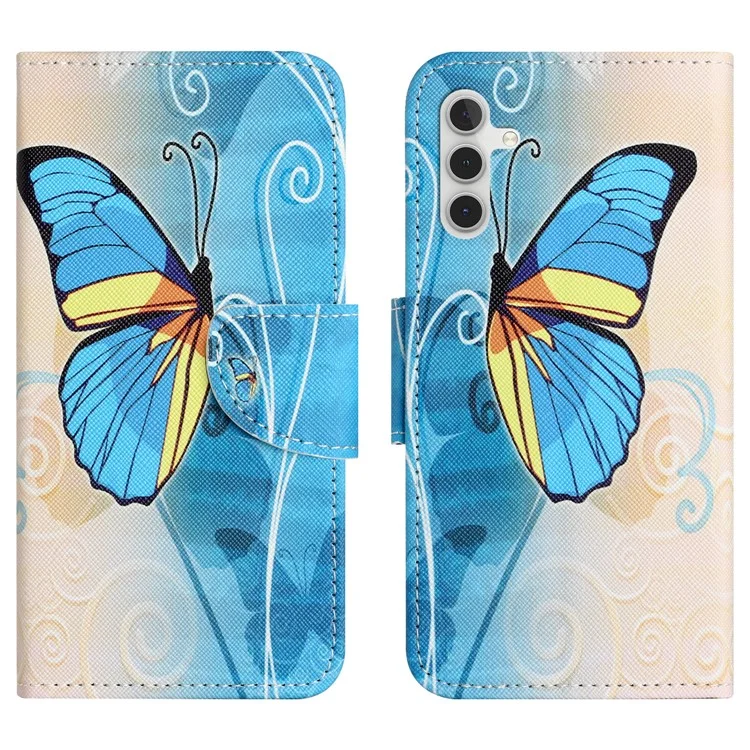 Per Samsung Galaxy M15 5G / F15 5G Pattern Printing Wallet Case PU Leather Phone Cover - Butterfly