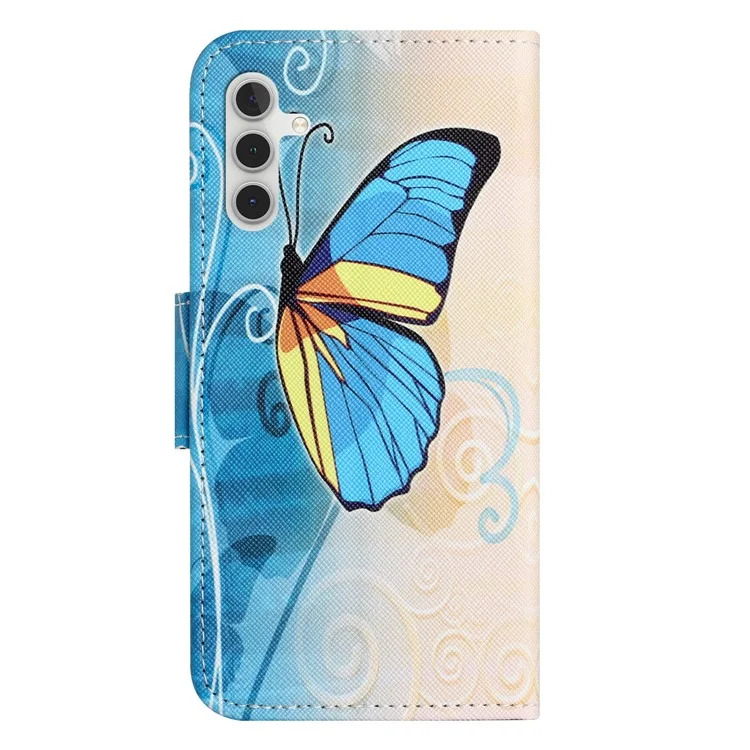 Per Samsung Galaxy M15 5G / F15 5G Pattern Printing Wallet Case PU Leather Phone Cover - Butterfly