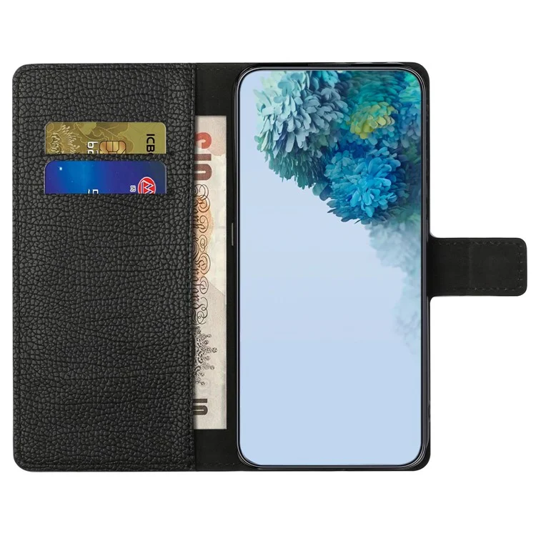 Custodia a portafoglio in pelle grana di pelle per Samsung Galaxy M15 5G / F15 5G, colore nero