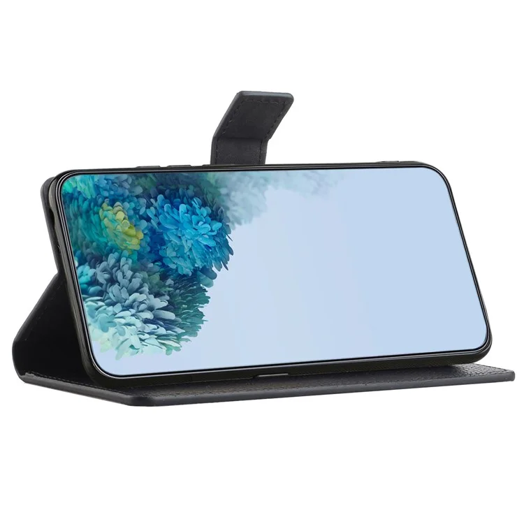 Custodia a portafoglio in pelle grana di pelle per Samsung Galaxy M15 5G / F15 5G, colore nero