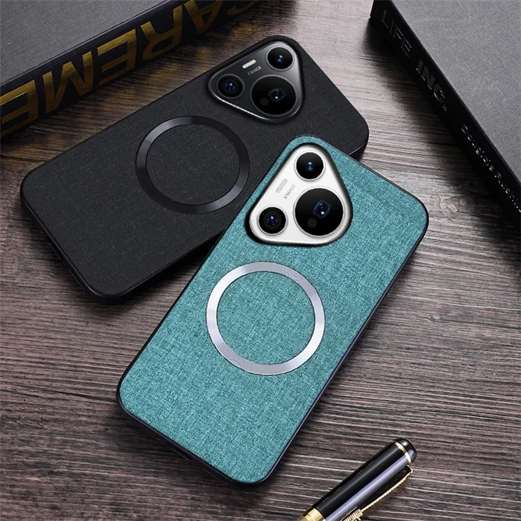 Para Huawei Pura 70 Pro / Pura 70 Pro+ Capa TPU+Cloth Dropproof Magnetic Phone Cover - Cinza