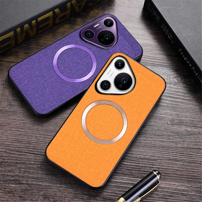 Per Huawei Pura 70 Case Compatibile con MagSafe TPU+Cloth Protective Cover - Nero